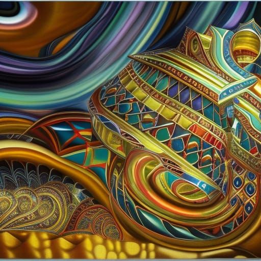 Abstract Fractal Jewelry in Expressionist Style