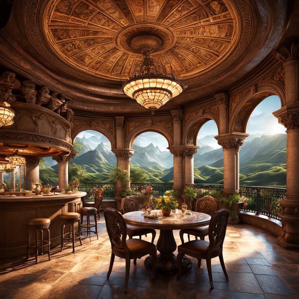 Majestic UFO Descends Upon Photorealistic Atlantis Landscape