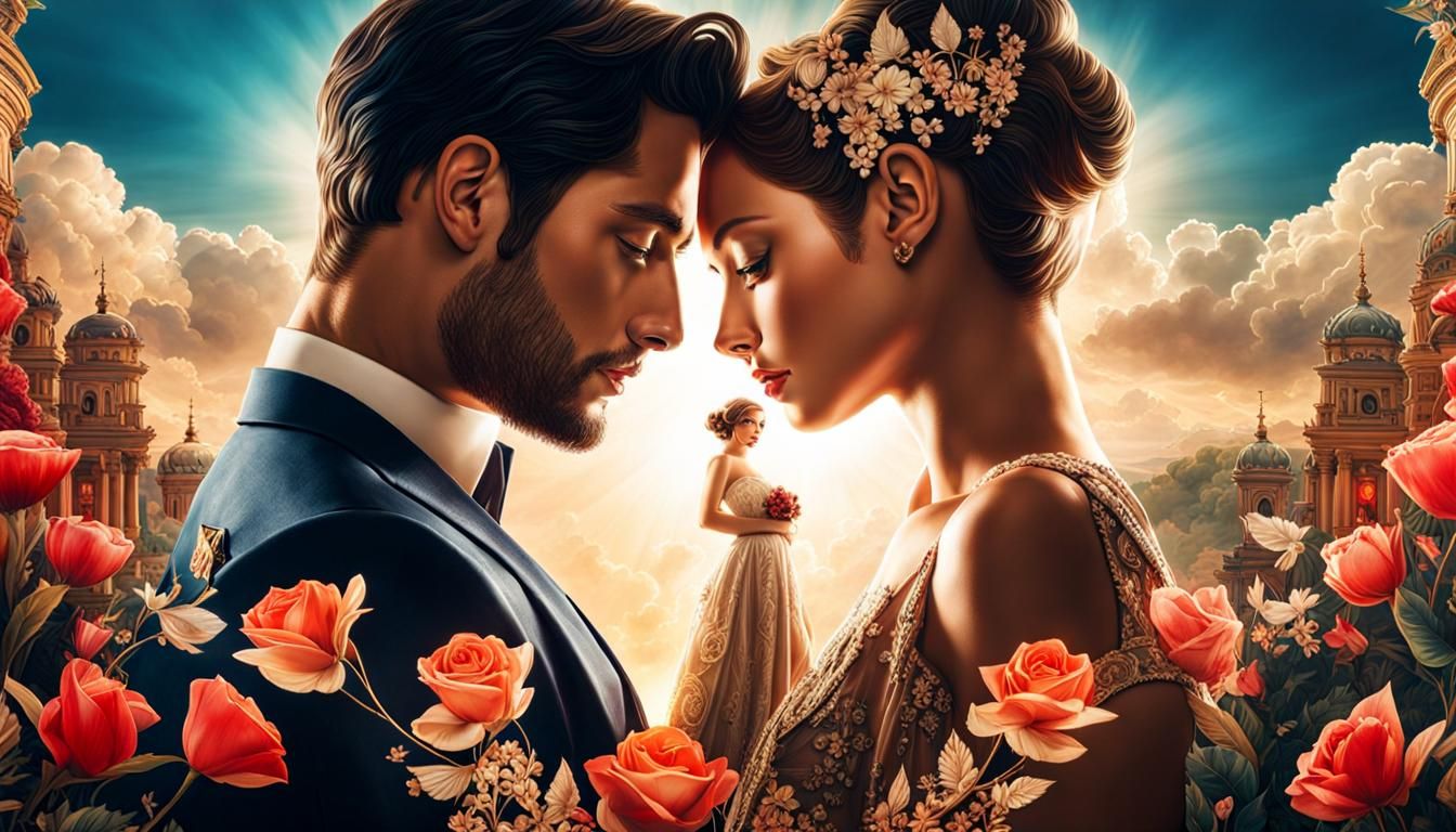 Double Exposure: Love and Valentine's Harmony