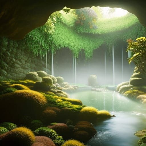 Hidden Japanese Hot Spring Cave Painting