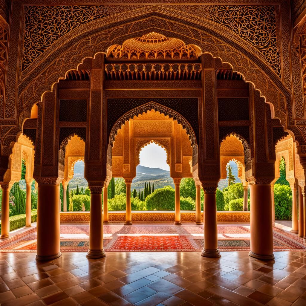 Alhambra Interior: Hyperdetailed Maximalist Photograph