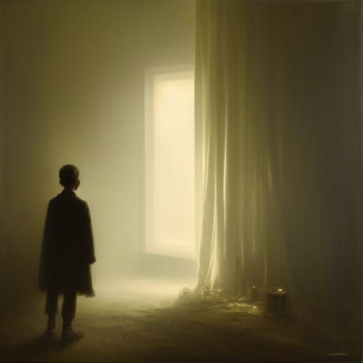 Ominous Silhouette: Expressionist PTSD Art