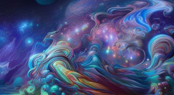 Surreal Galaxy Ocean Concept Art in 8K