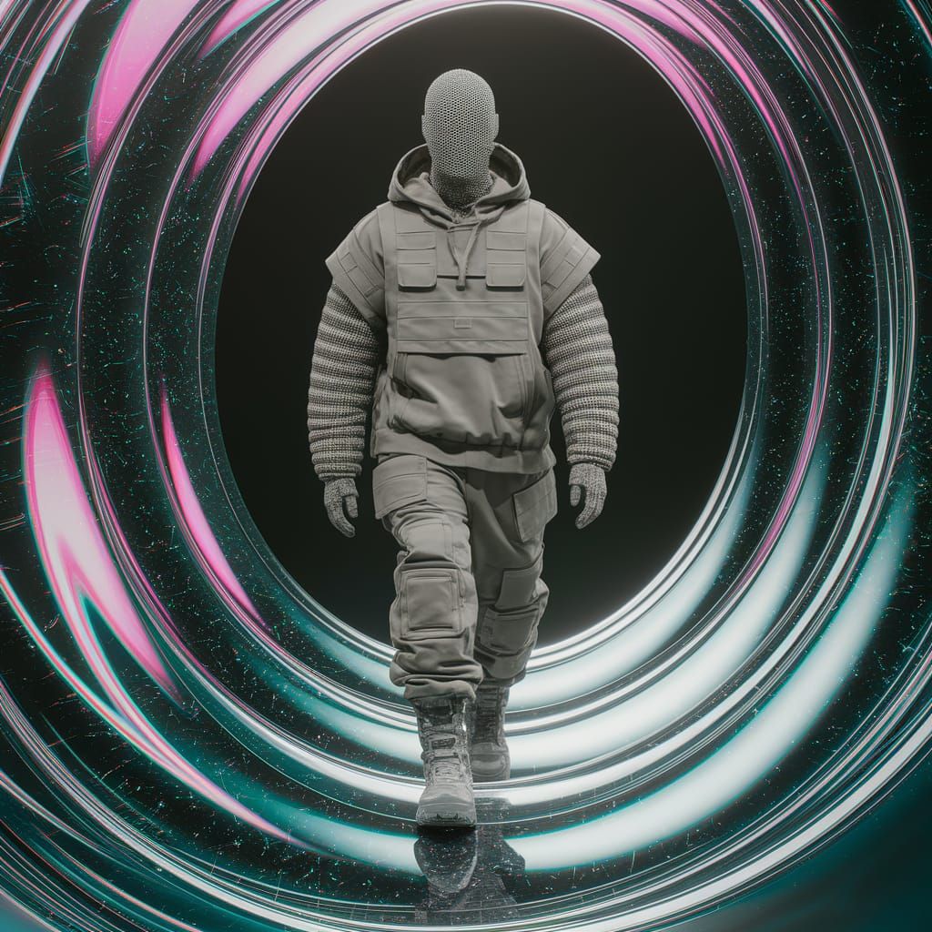 Futuristic Fashion Model on Mobius Runway