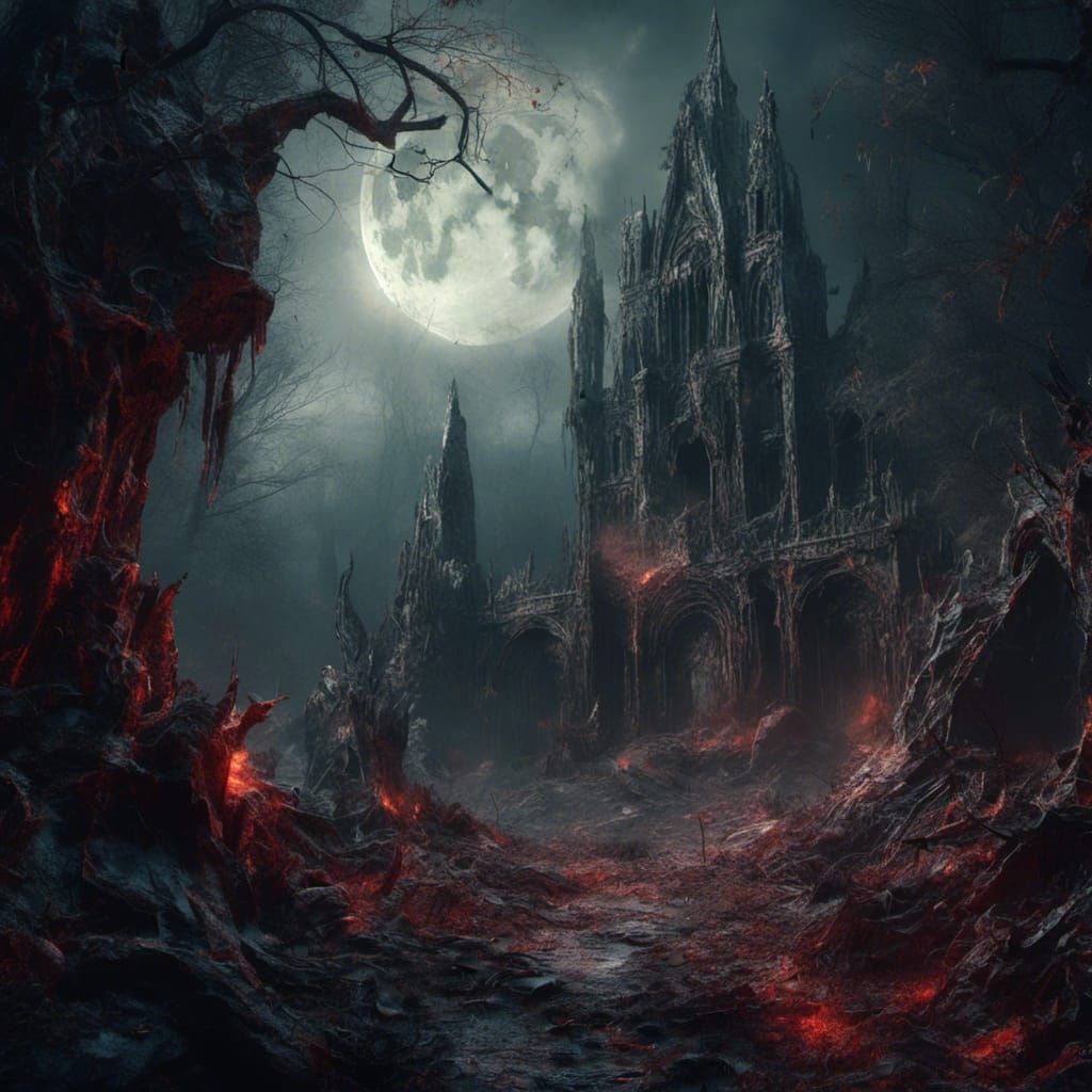 Macabre Wraithlight Ravens in Detailed Matte Painting