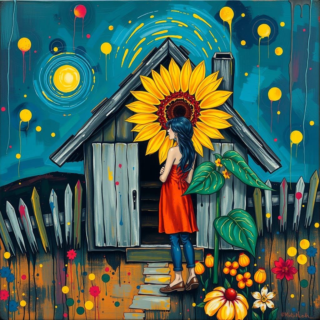 Whimsical Couple in Vibrant Street Art Style