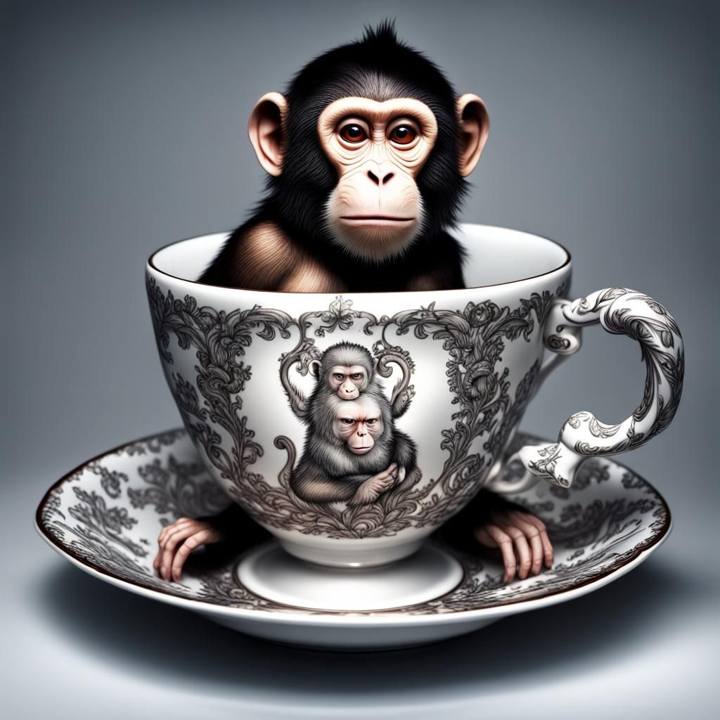 Monkey in a teacup