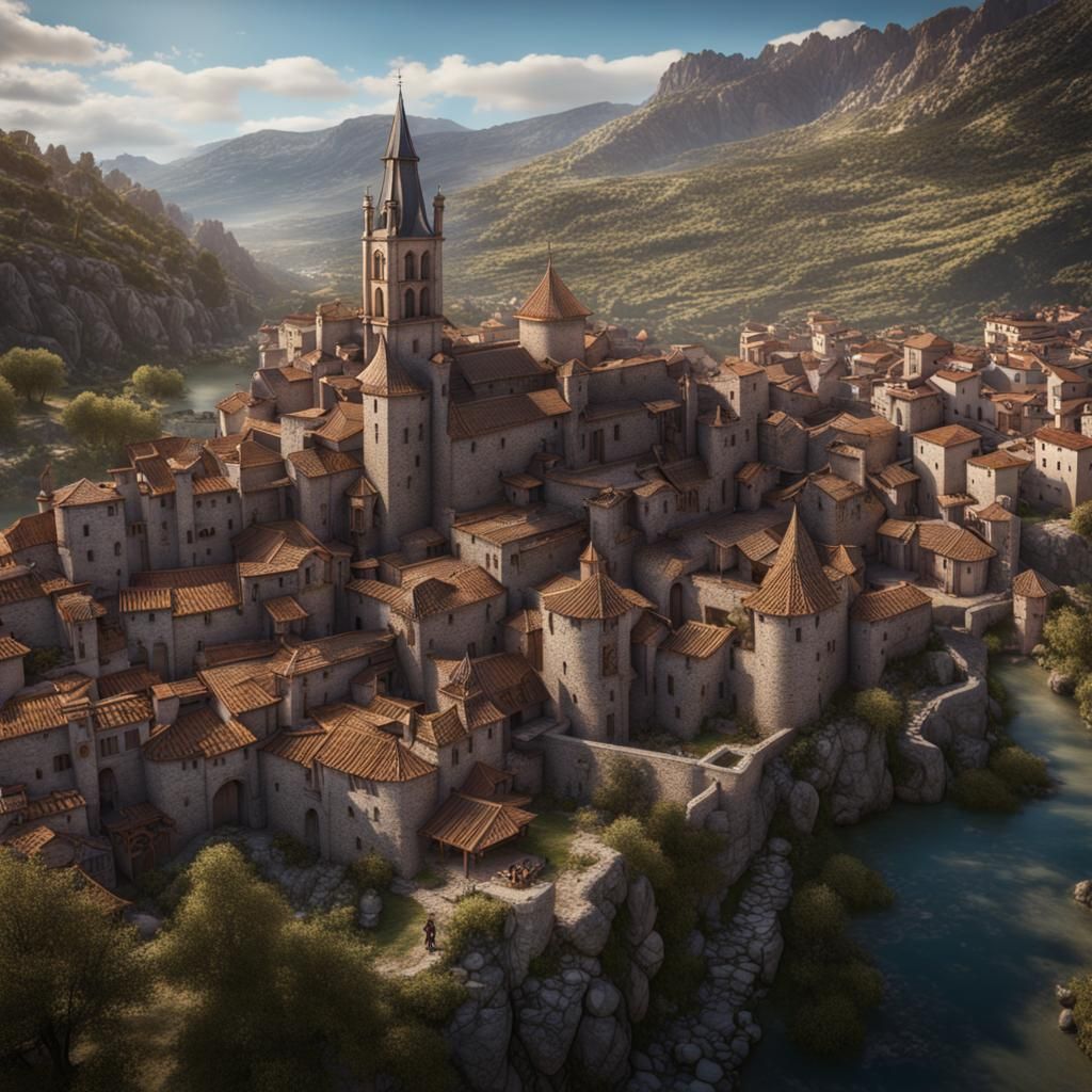 Medieval City of Béjar: Fantasy Concept Art