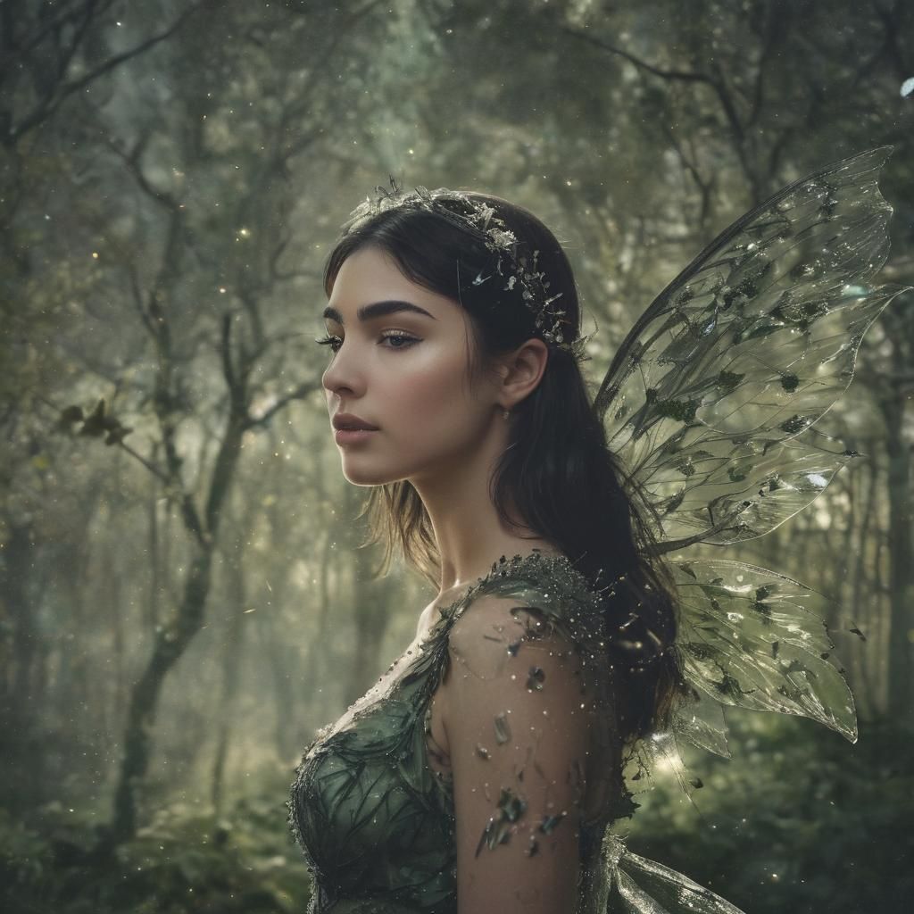 Dreamlike Fairy in Surreal Double Exposure Photography