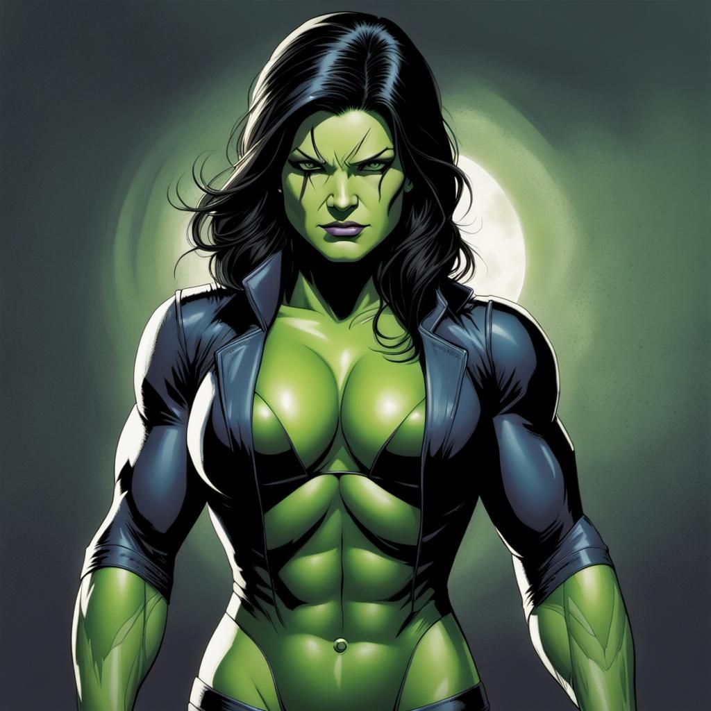 She-Hulk as Classic Comic Book Art