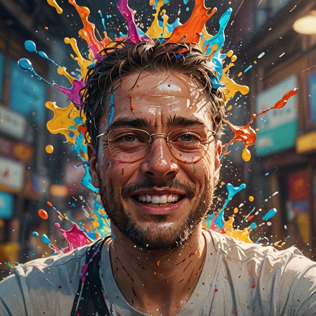 Hyperrealistic Portrait in Splash Art Style