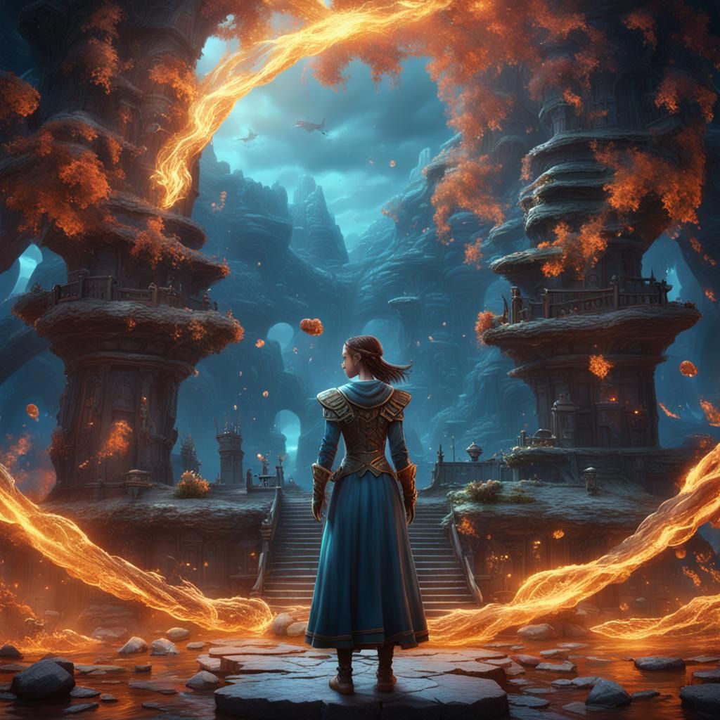 Air Elemental Girl: Detailed Fantasy Concept Art