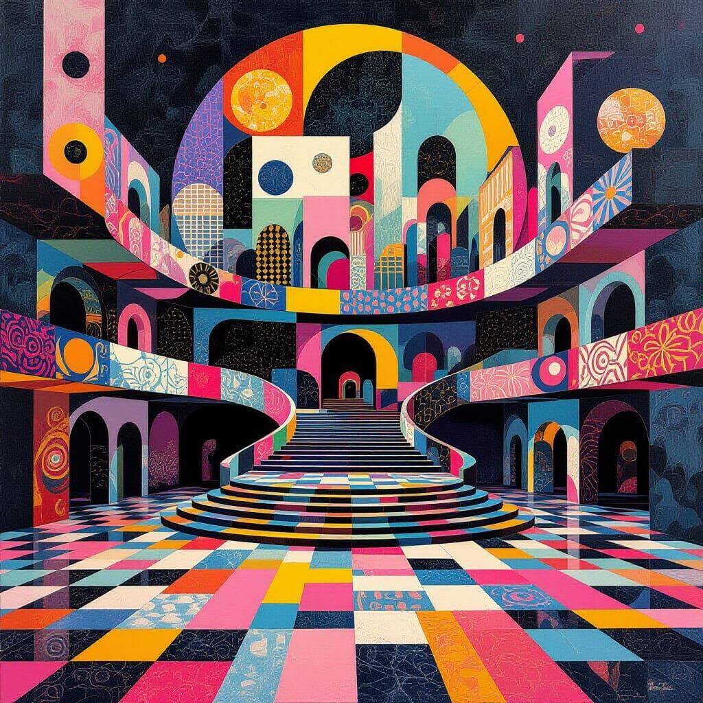 Surreal Opera House in Maximalist Digital Art Style
