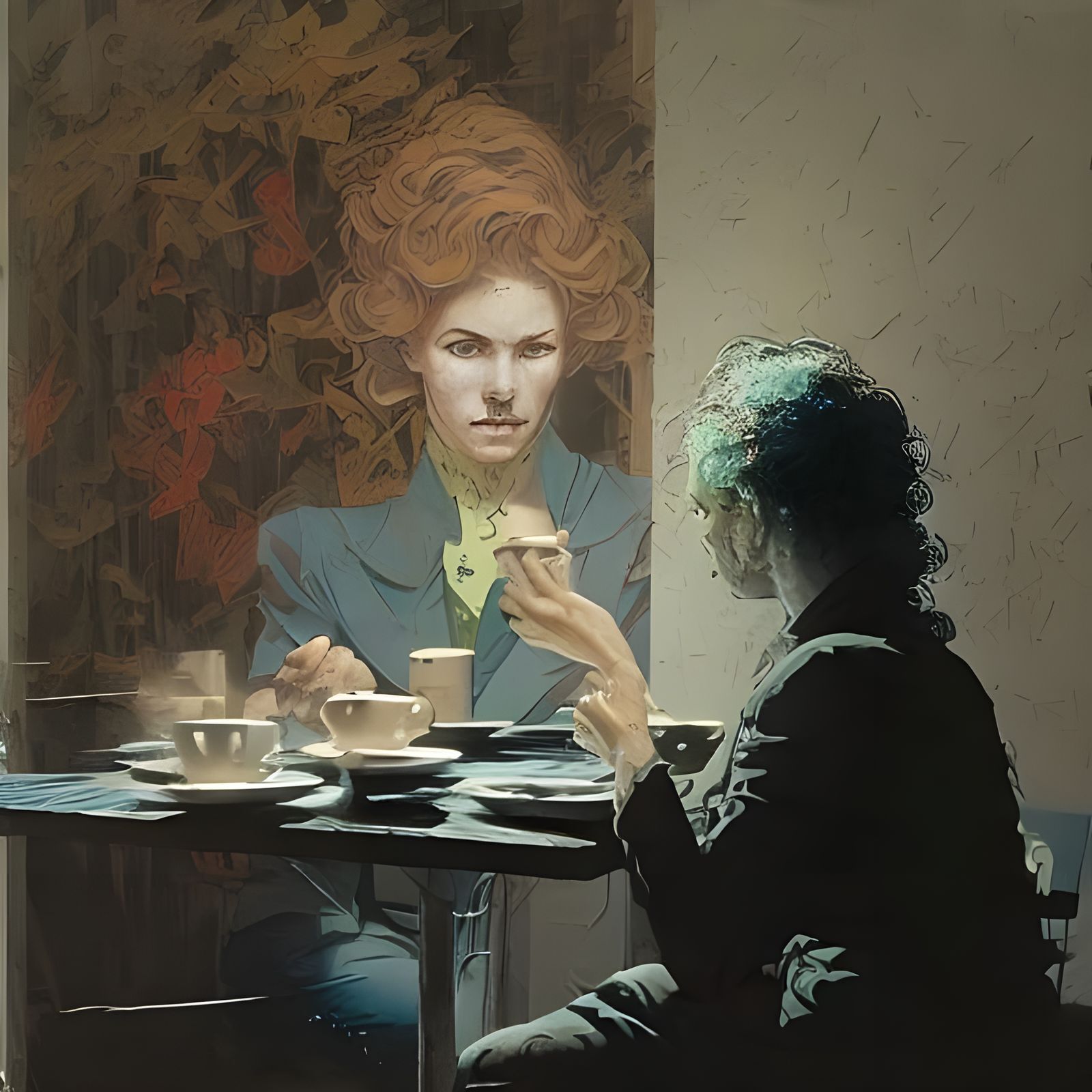 Beautiful Woman Enjoying Tea: Photorealistic Portrait