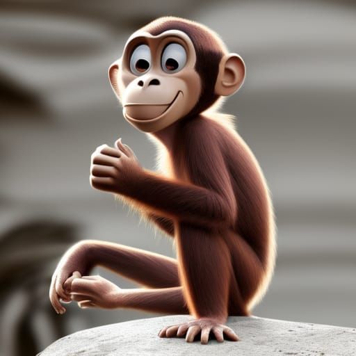 Stylized 3D Monkey Render in Pixar Style