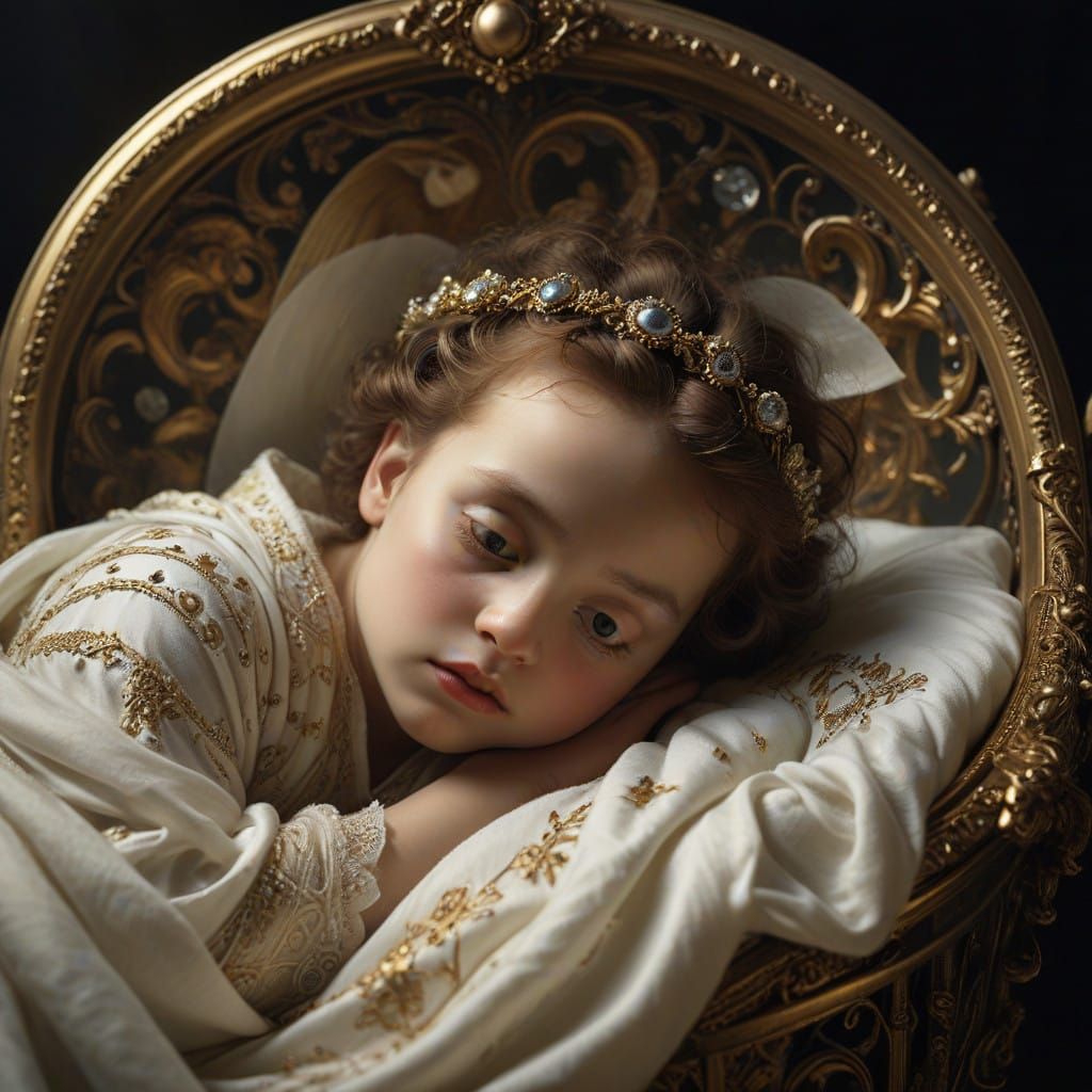 The Divine Infant: A Majestic Birth in Golden Splendor