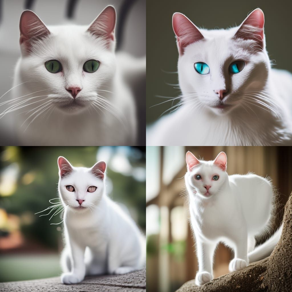 Elegant White Cat Captured in Professional Photography