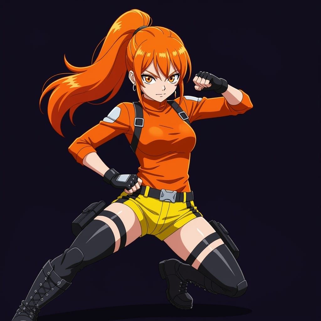 Dynamic Anime Heroine with Velocity Quirk in Action