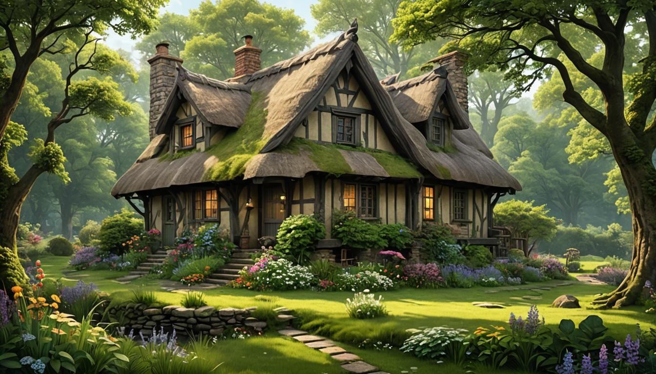 Idyllic Cottage Embraced by Nature's Spirit