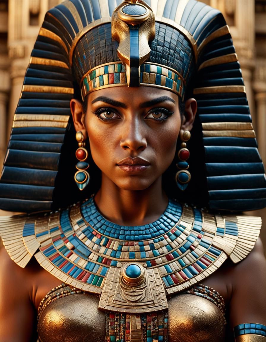 Egyptian Goddess Portrait in Digital Matte Painting Style