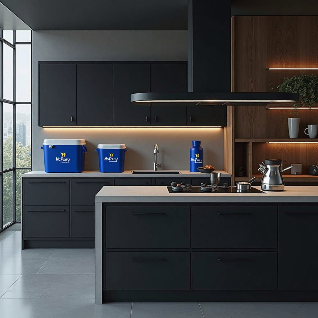 GEEPAS Kitchen Appliance Poster with Modern Virtual Elements