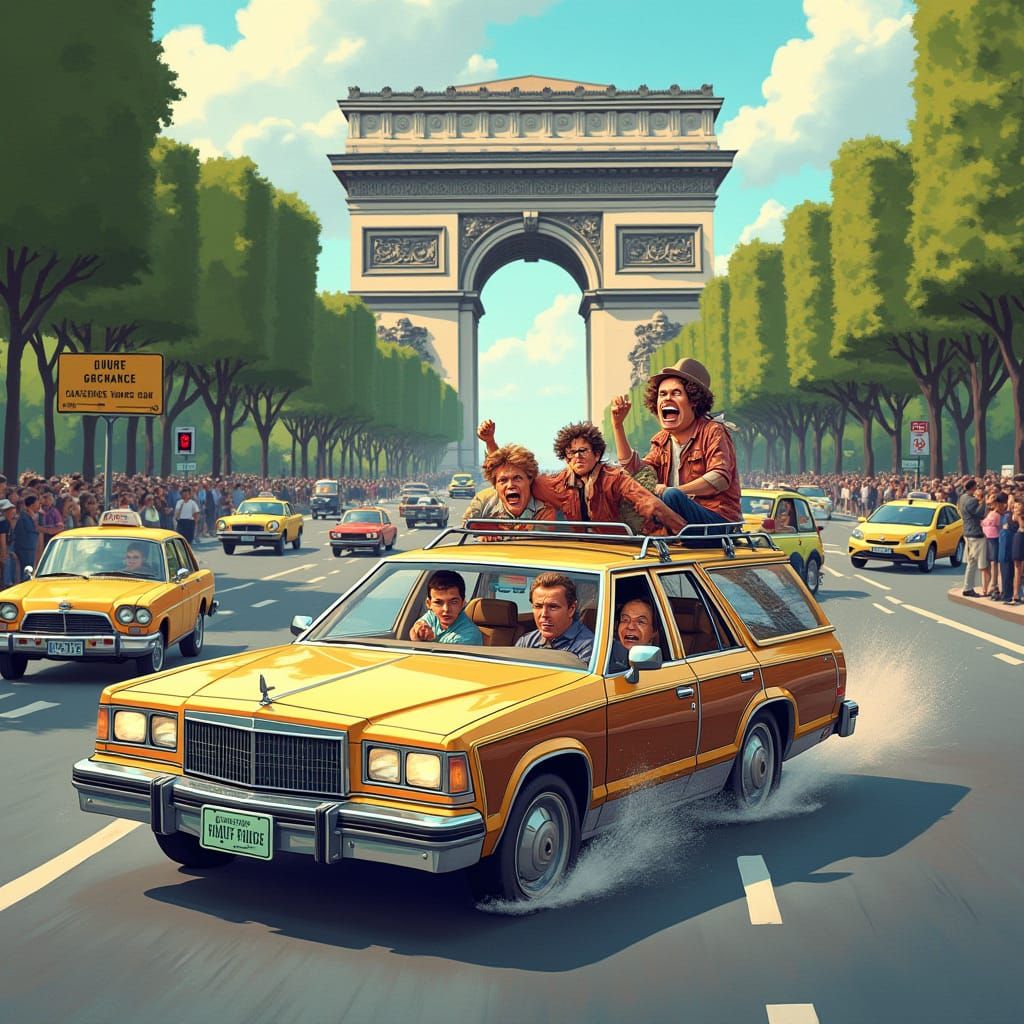 Griswold Family Trapped in Parisian Traffic Loop