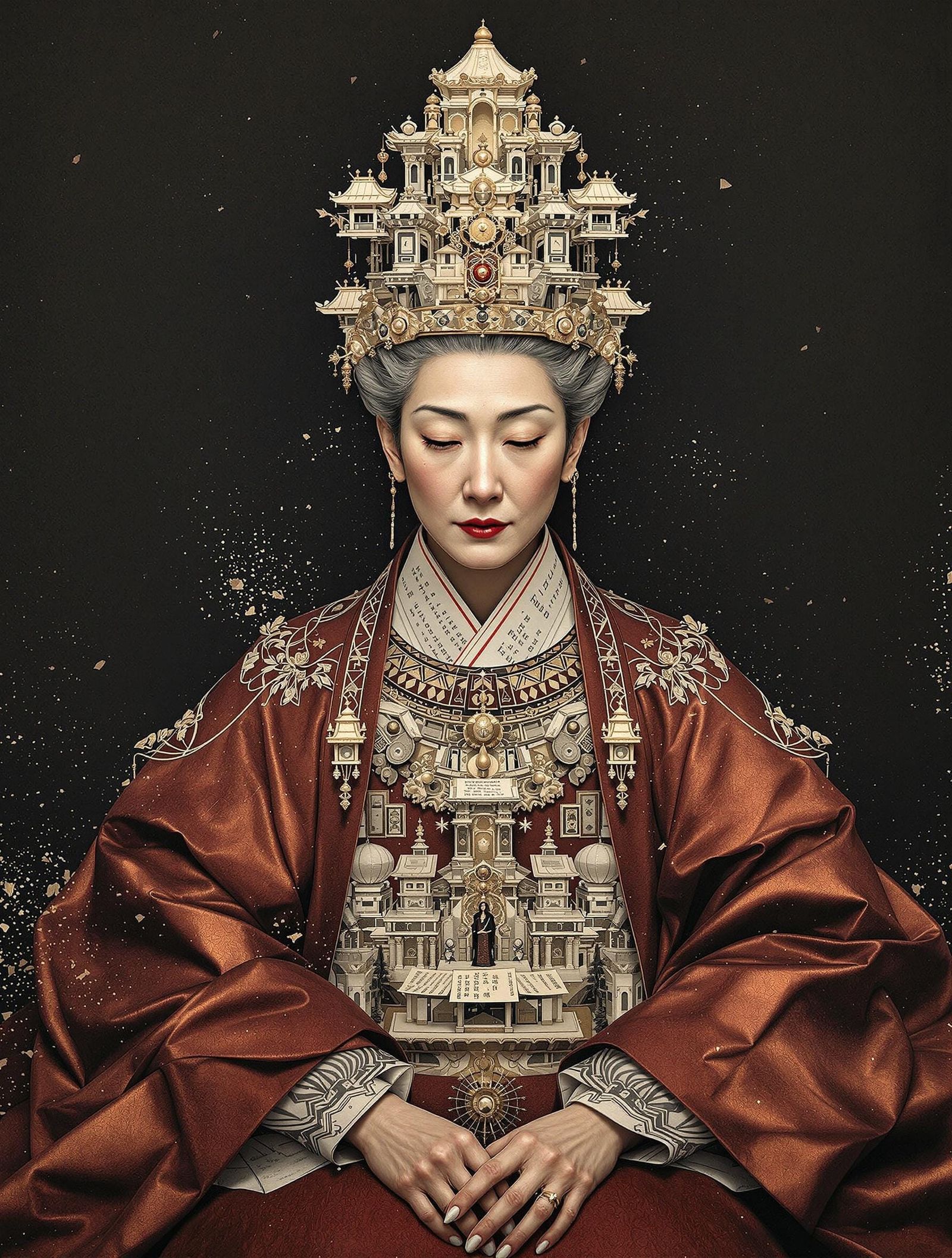 Regal Joseon Queen in Dissolving Lithograph