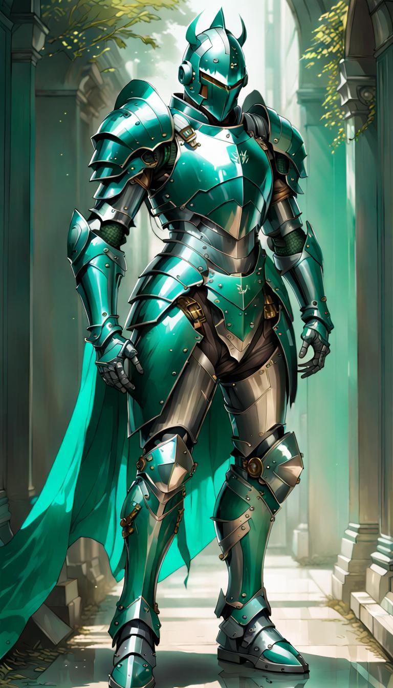 Biopunk Knight in Biotechnology Enhanced Armor