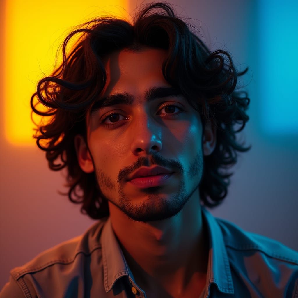 Hyperrealistic Portrait of a Man in Splash Art Style