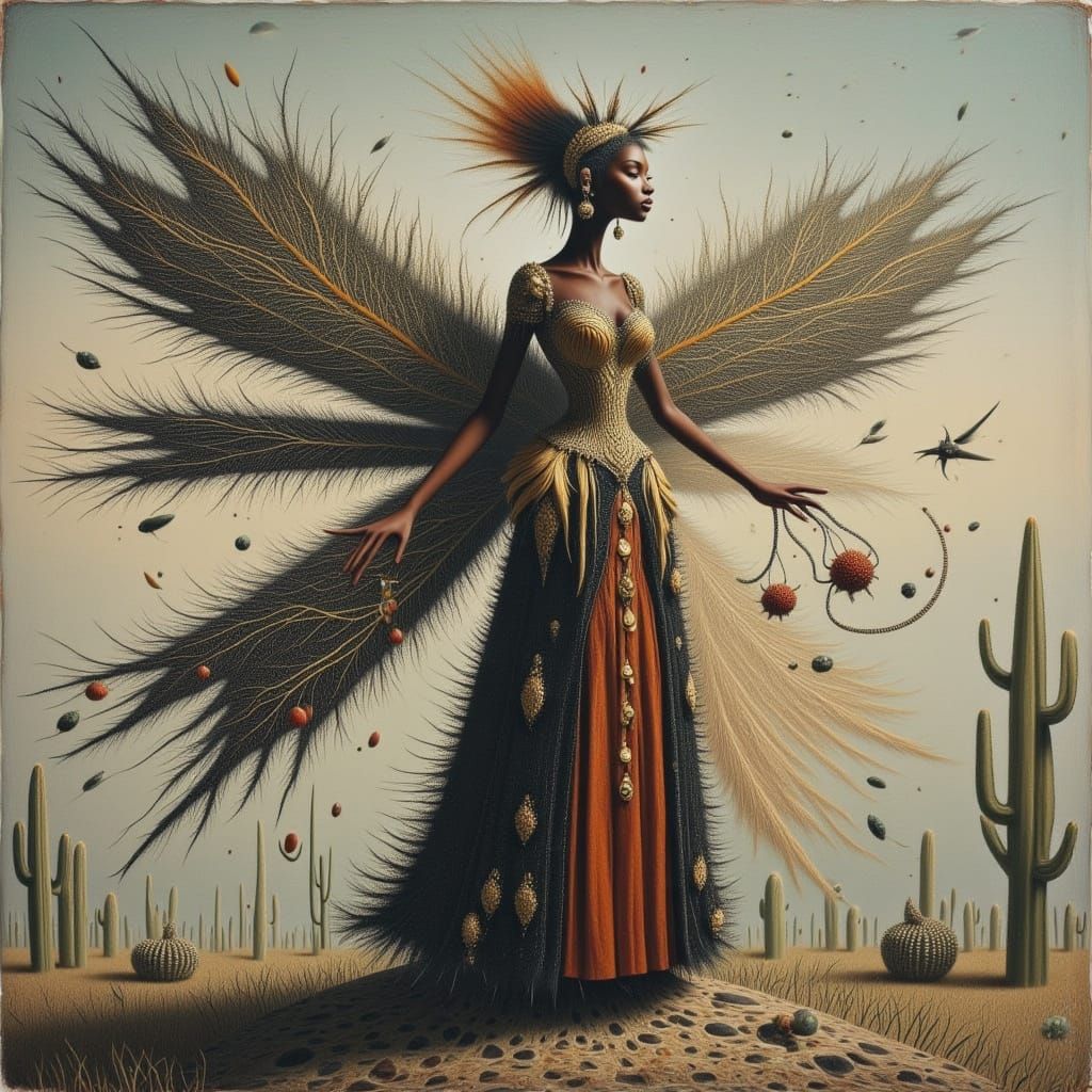 Cactus Person and Piano Fairy Encounter