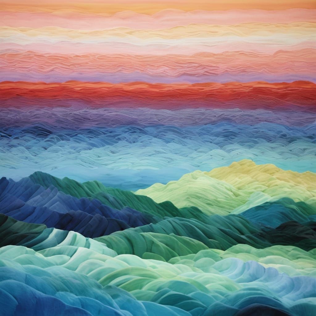 Pastel Gradient Seascape in Alcohol Dye Style