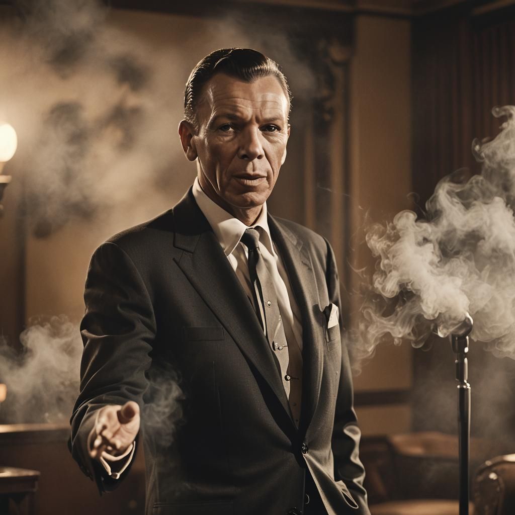 Vintage Hollywood Glamour: Lounge Singer in Spotlight