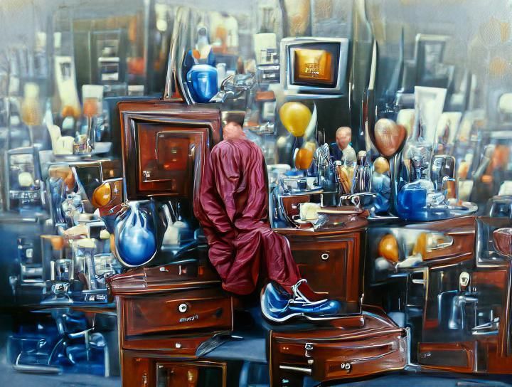 Evocative Oil Painting of Abstract Artwork