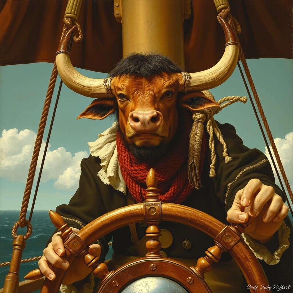 Minotaur Pirate Captain in Golden Age Style