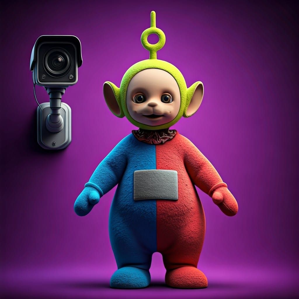 Futuristic Security Camera in a Teletubby's Severed Head