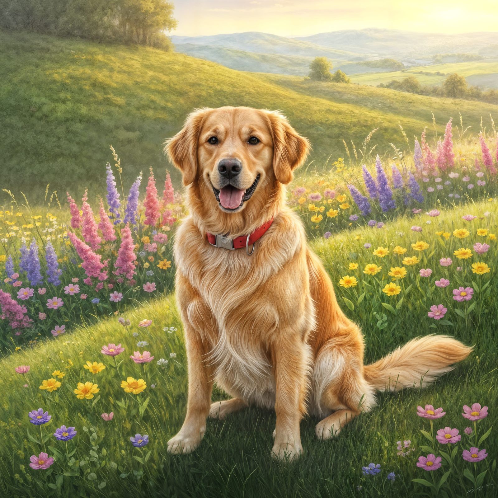 Happiness on a meadow