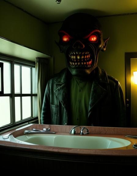 Monster in a Creepy Motel With Optical Illusion