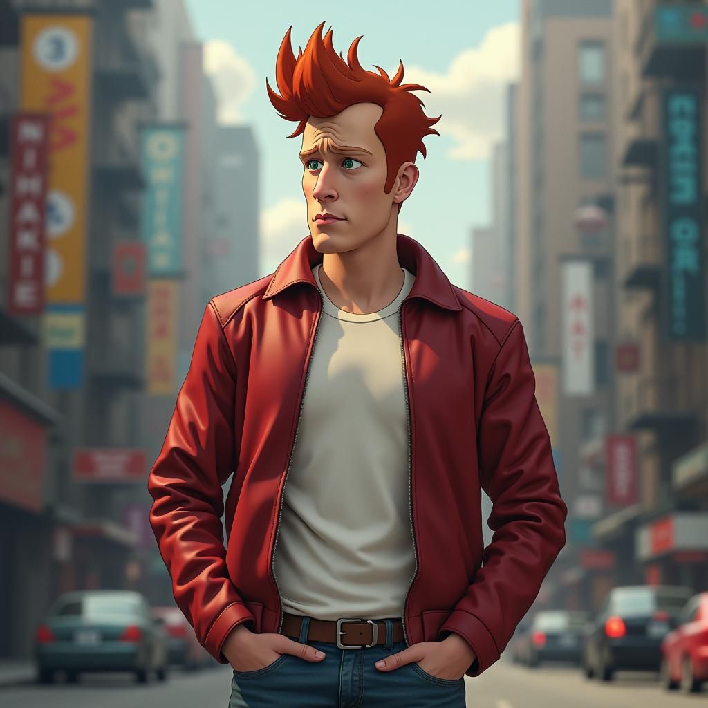 Andy Samberg as Phillip J. Fry: Realistic Portrait