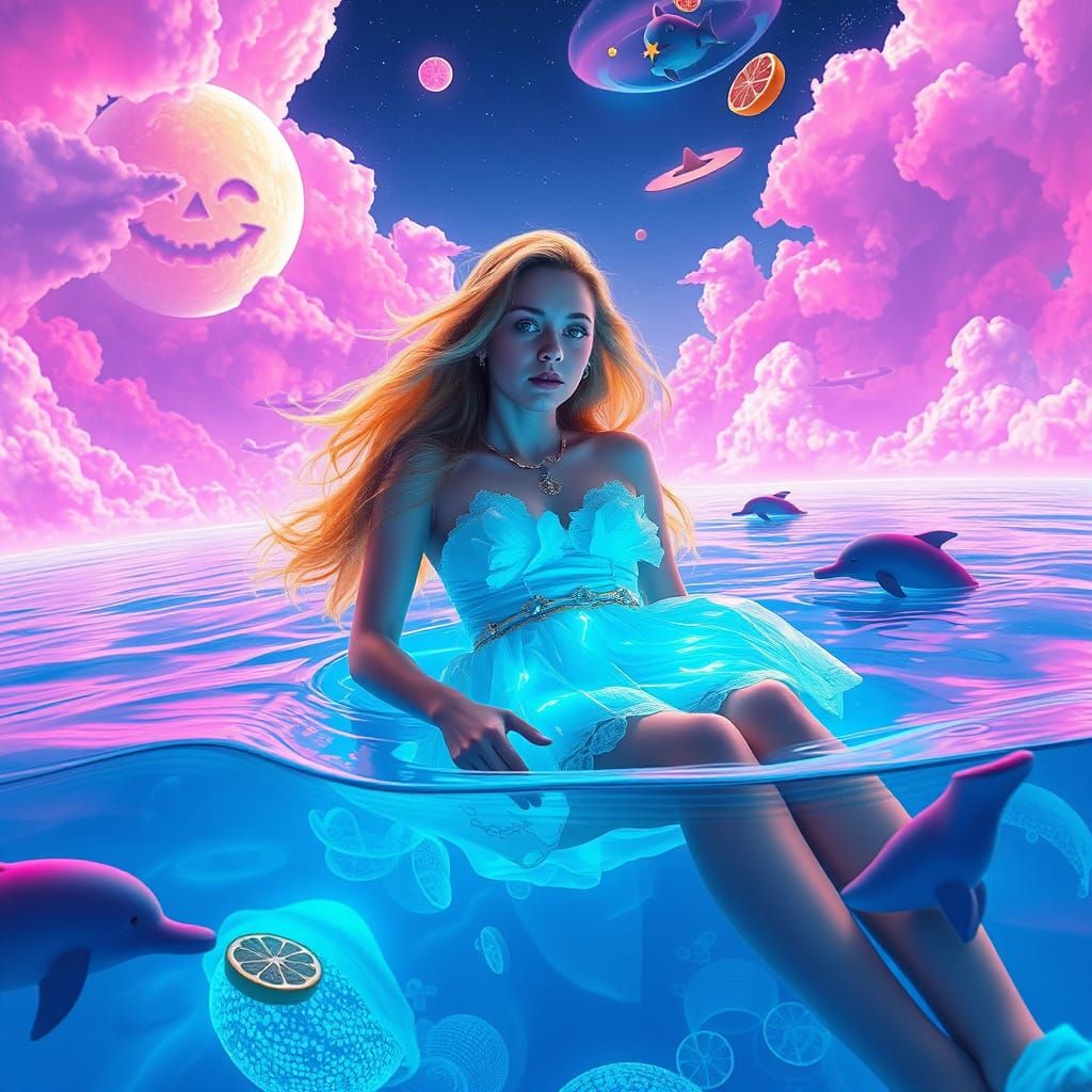 Soda Sea Dreamscape: Surreal Digital Art