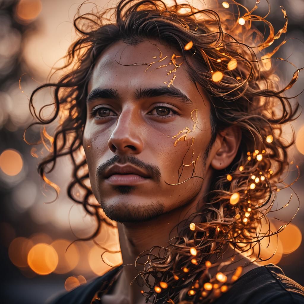 Ra's Dreamlike Sunset Portrait in Macro Photography