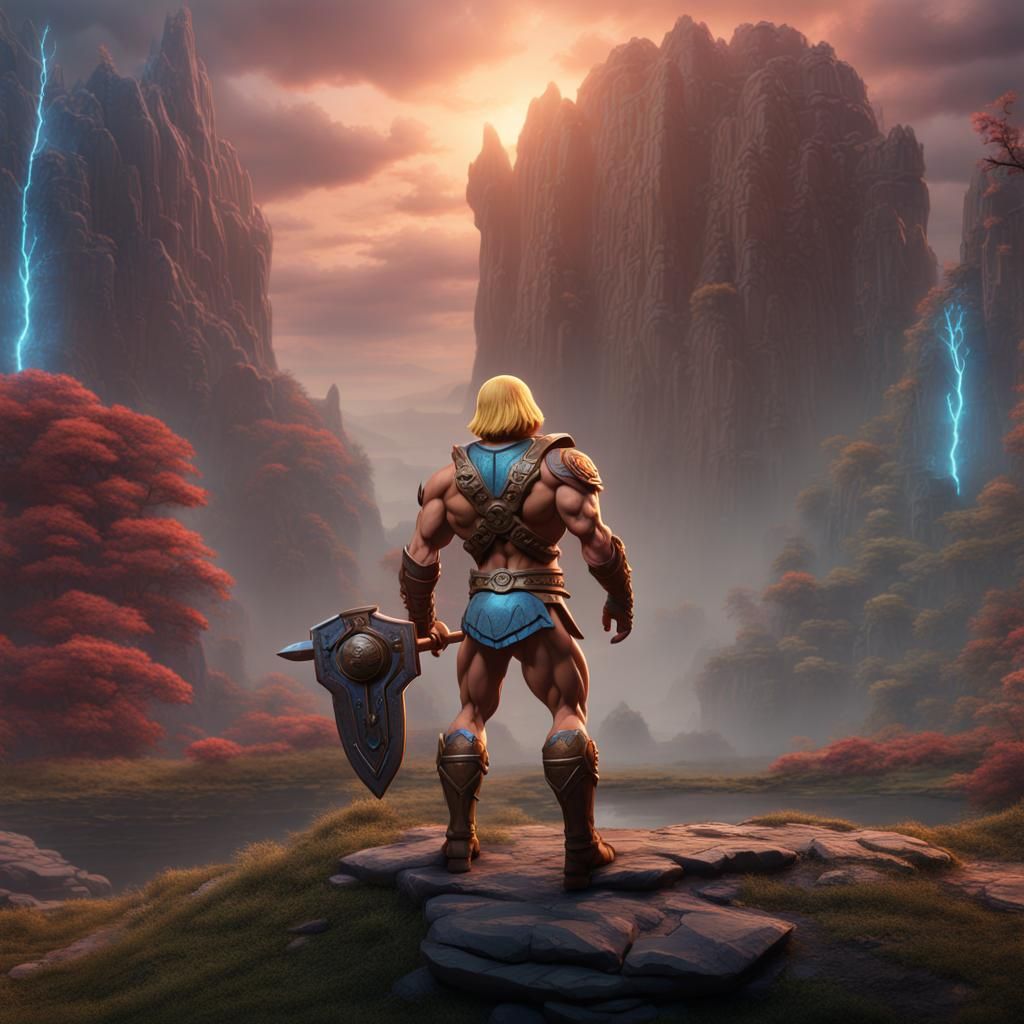He-Man Fantasy Concept Art in Detailed Matte Painting