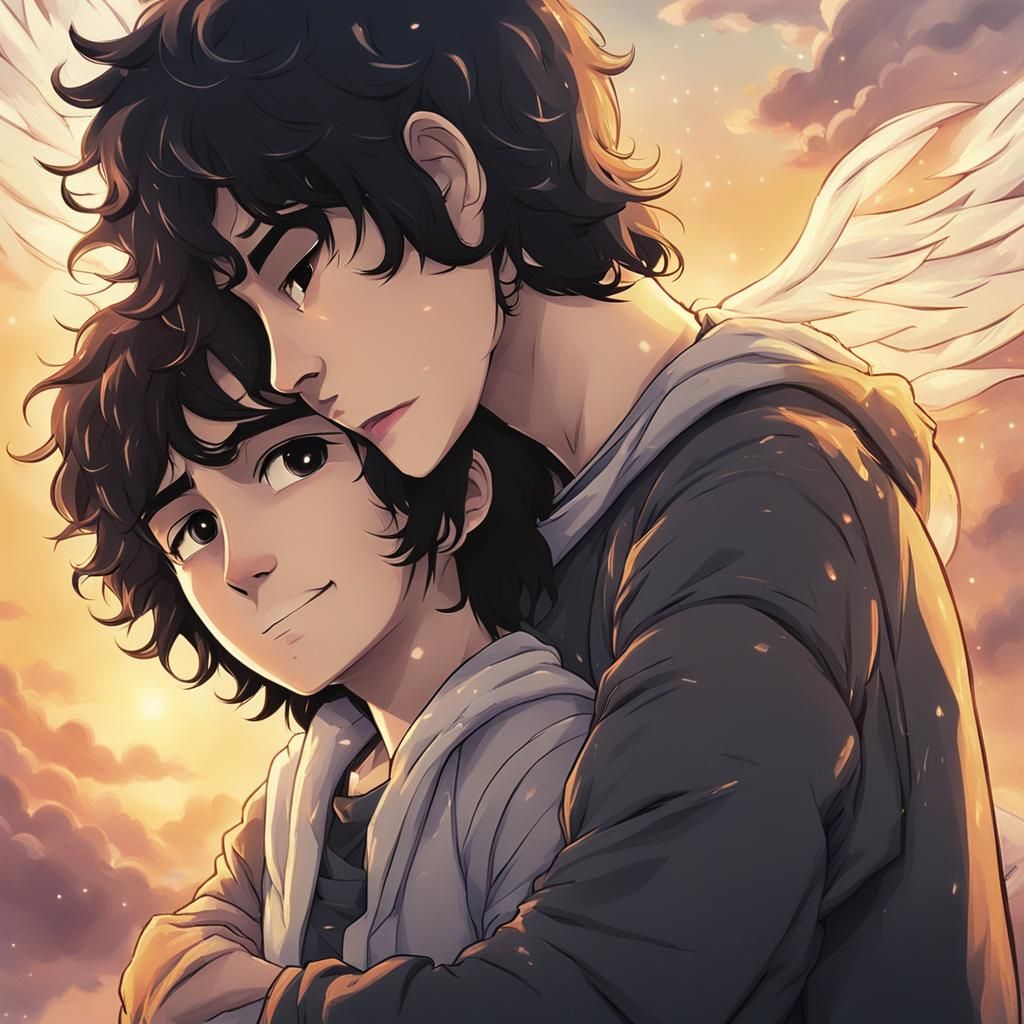 Angelic Embrace in Divine Light