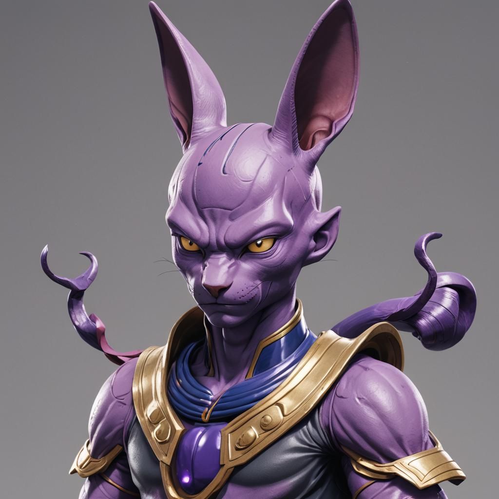 Hyperrealistic Lord Beerus 3D Anime Art