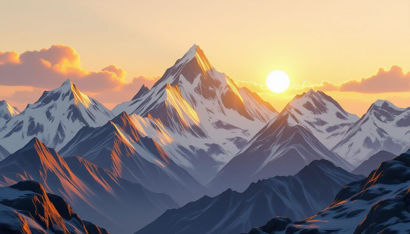 Agate Mountain Landscape in Digital Surrealism Style