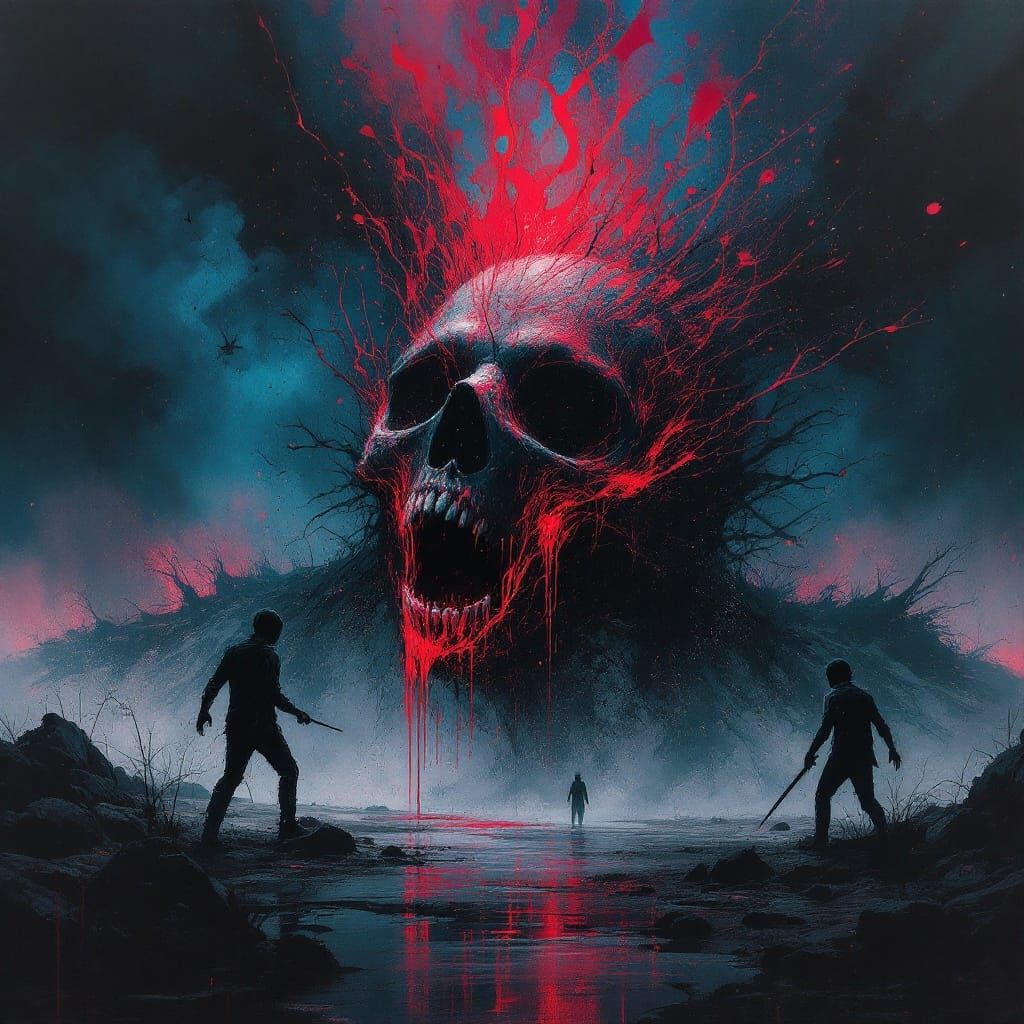 Sinister, High-Contrast Horror Art in a Dark Fantasy World