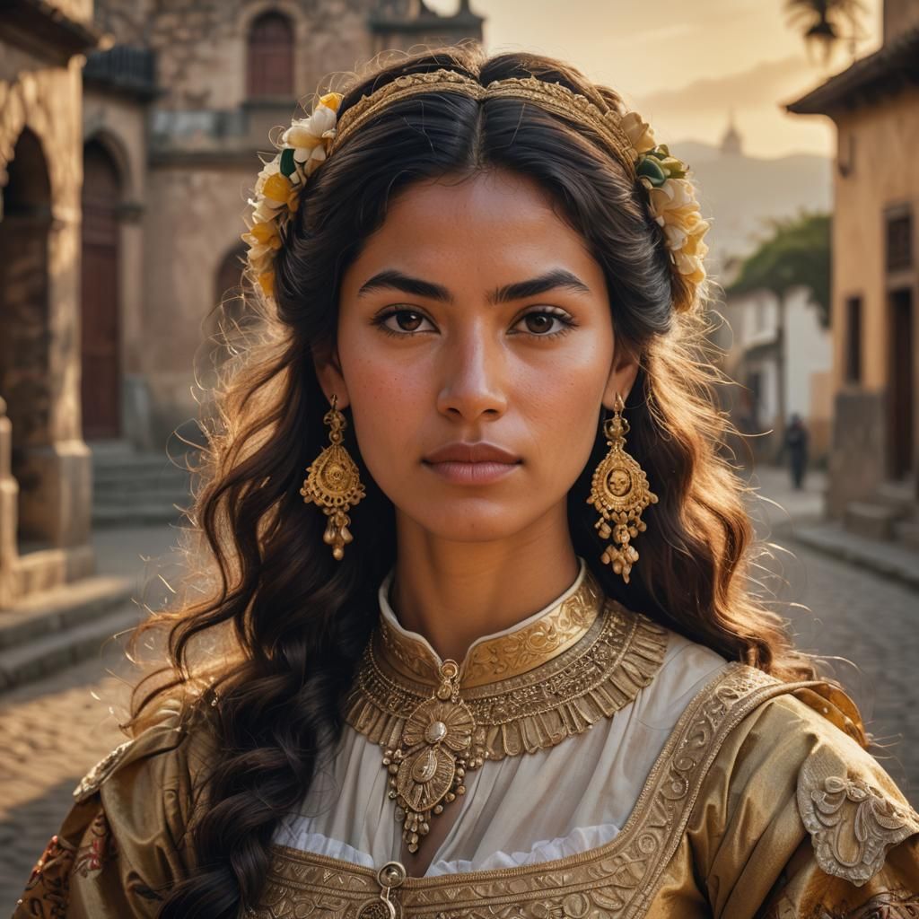 Portrait of Margarita Adriasola Velarde in Colonial Lima