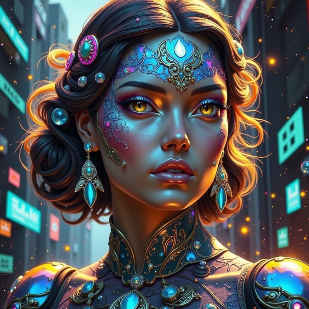 Surreal Fae Goddess in Charcoal and Shadows