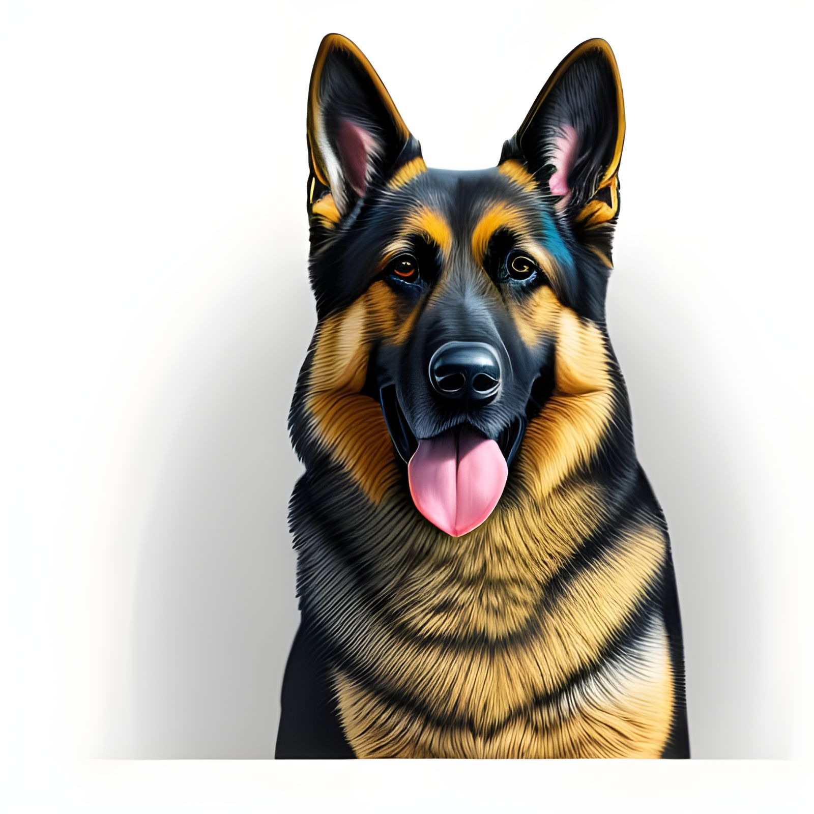 Colorful Charcoal German Shepherd Art