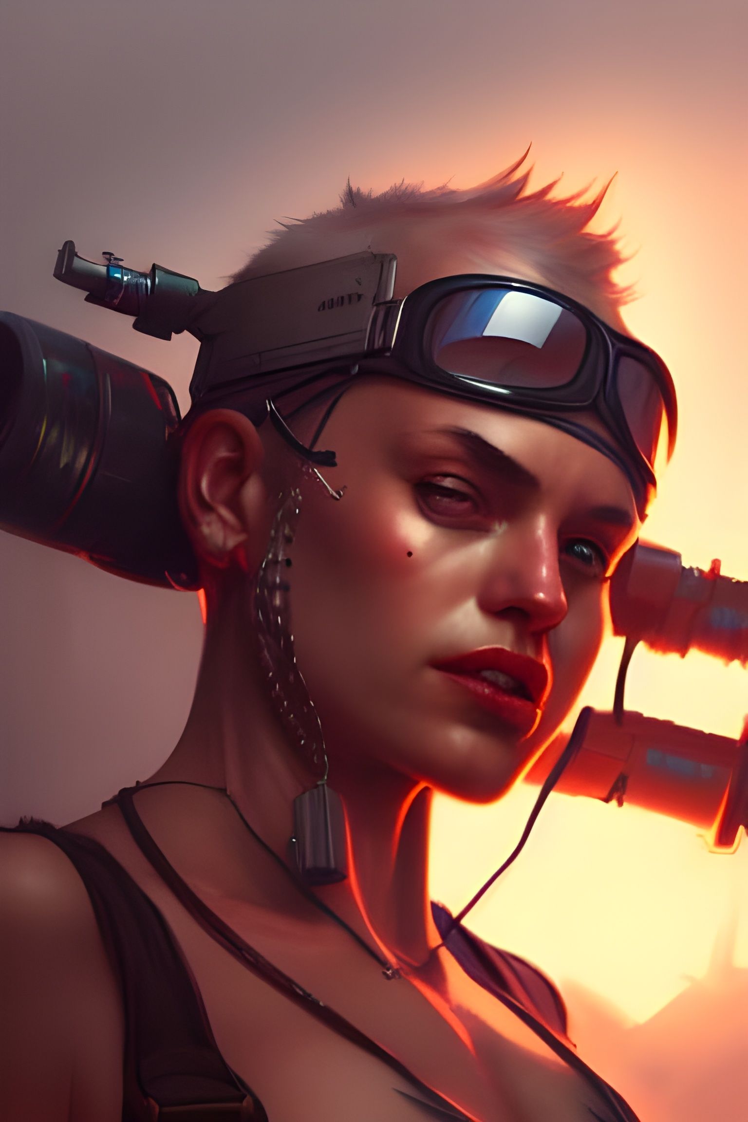 Tank Girl Comic Art in Hyperdetailed Style