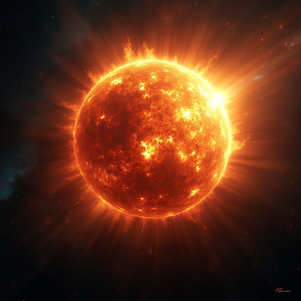 Cosmic Cataclysm: Radiant Sun in Explosive Supernova